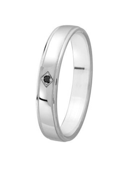Anneau en Argent et diamant noir - 002736