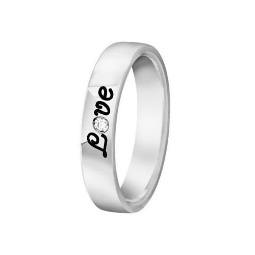 Bague Argent et Diamant "Love"