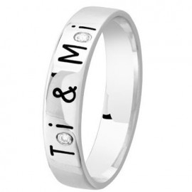 Bague Argent avec diamants - 002743