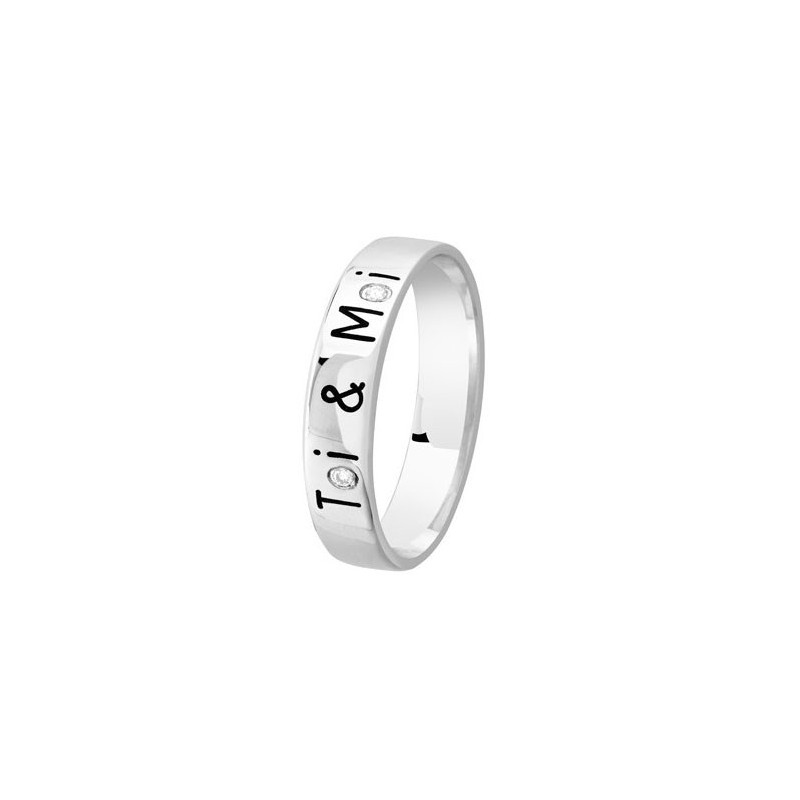 Bague Argent avec diamants - 002743