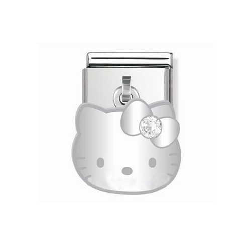 Maillon Nomination Hello Kitty charms Argent oxyde blanc