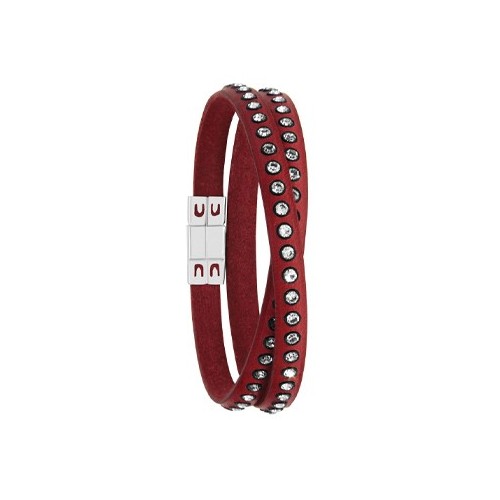 Bracelet cuir cordon rouge