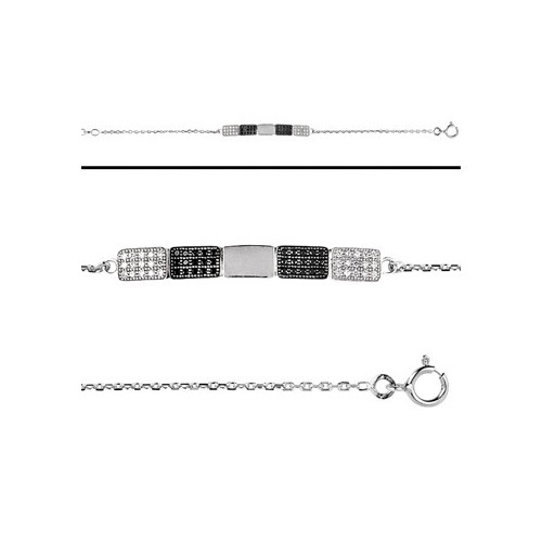 Bracelet noir et blanc Argent 