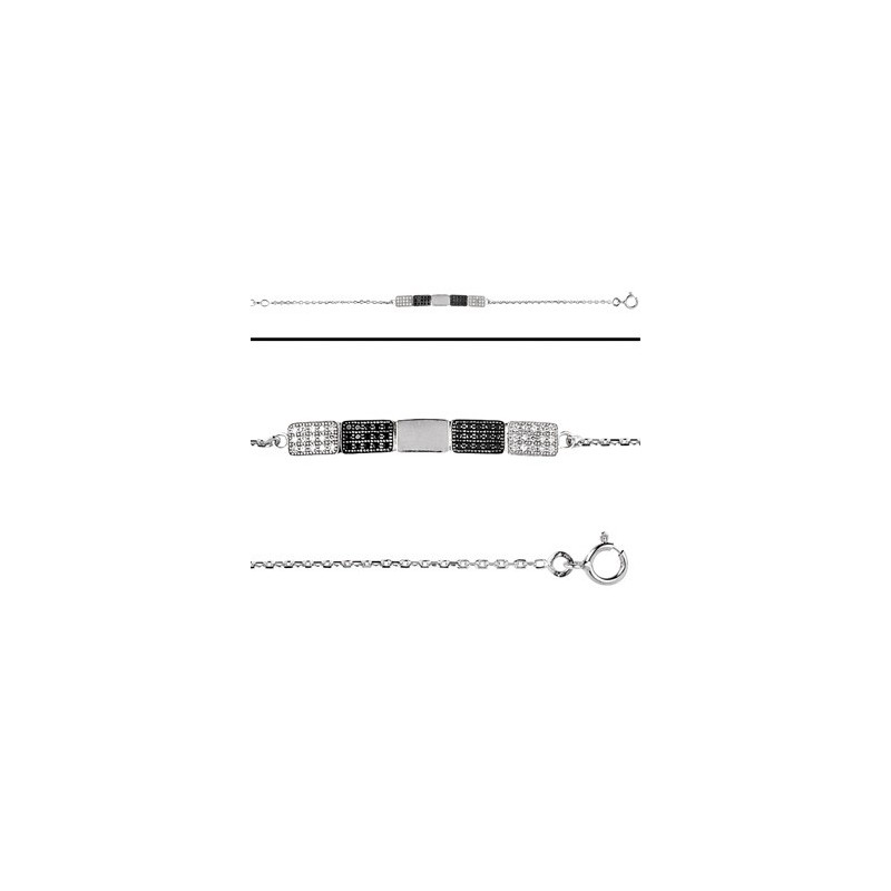 Bracelet noir et blanc Argent 