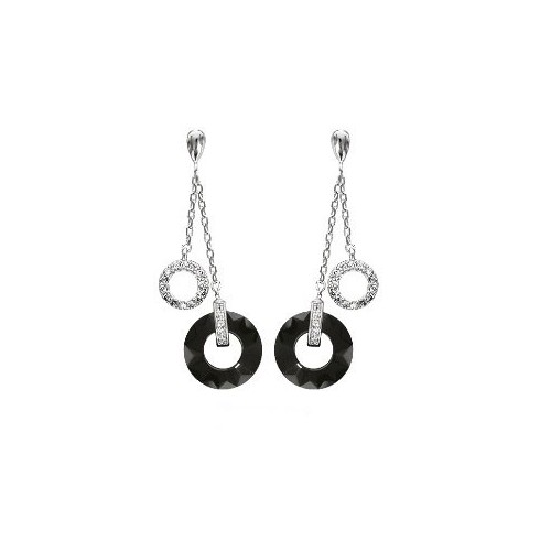Boucles d'oreilles Argent, céramique et oxyde de zirconium