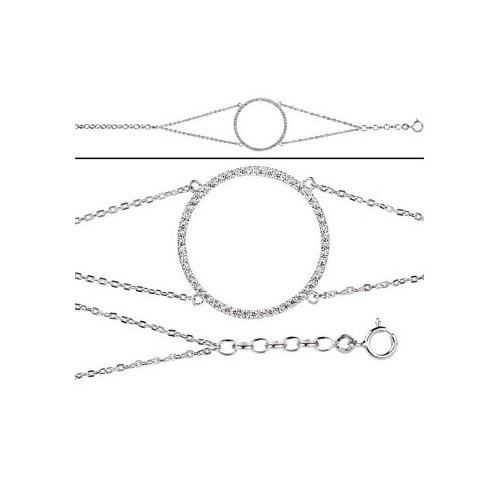 Bracelet Argent rond empierré