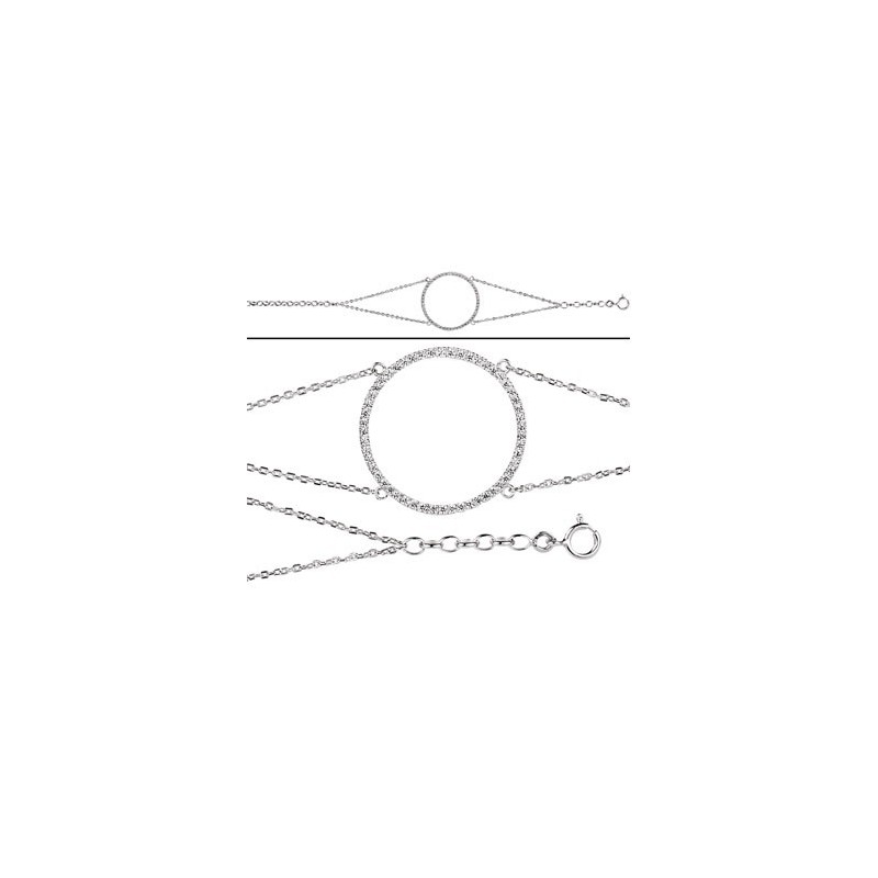 Bracelet Argent rond empierré