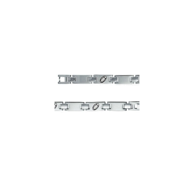 Bracelet Acier motif ballon de rugby