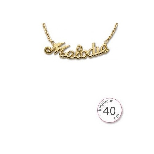 Collier prénom découpé Or jaune 375