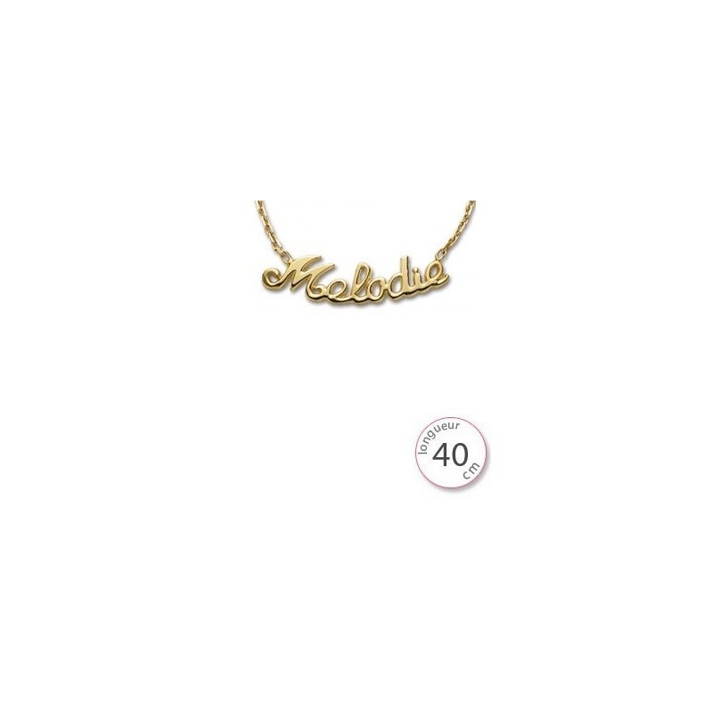 Collier prénom découpé Or jaune 375