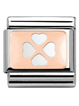 Maillon Nomination classic trèfle Or rose