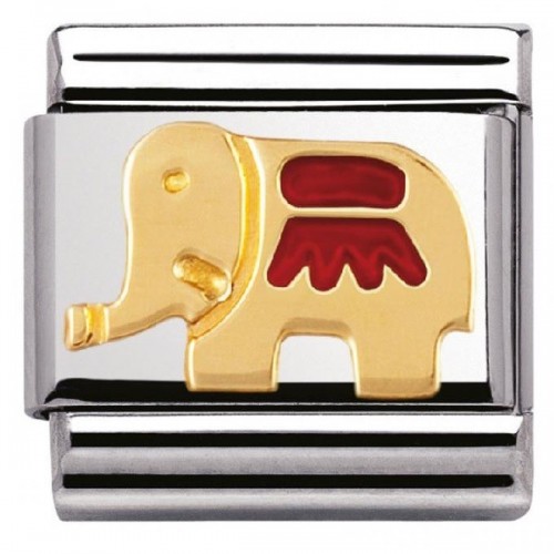 Maillon Nomination classic éléphant rouge