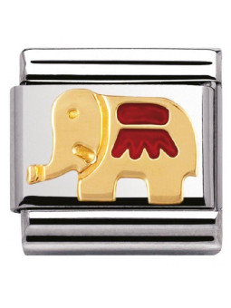 Maillon Nomination classic éléphant rouge