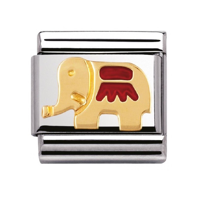 Maillon Nomination classic éléphant rouge
