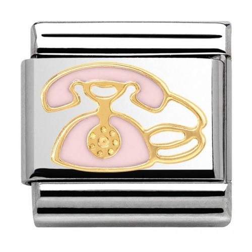 Maillon Nomination classic téléphone rose