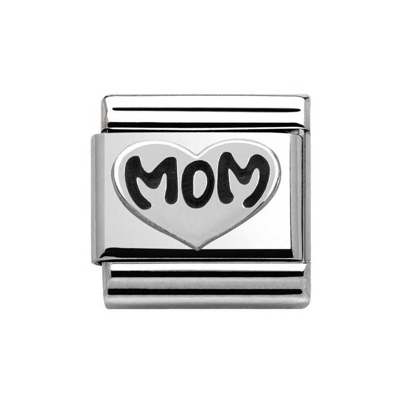 Maillon Nomination classic Argent coeur mom