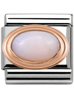 Maillon Nomination classic opale rose Or rose