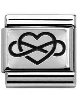 Maillon Nomination classic coeur avec l'infini en Argent 