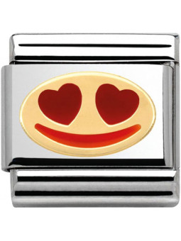 Maillon Nomination classic Smiley amoureux