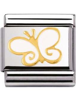 Maillon Nomination classic papillon blanc