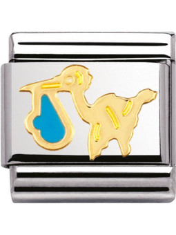 Maillon Nomination classic cigogne bleu