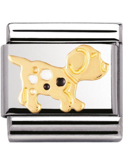 Maillon Nomination classic chien tacheté en Or