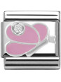 Maillon Nomination classic papillon rose en Argent