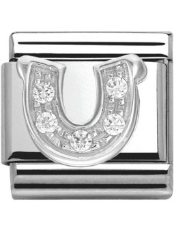 Maillon Nomination classic fer et oxydes en Argent