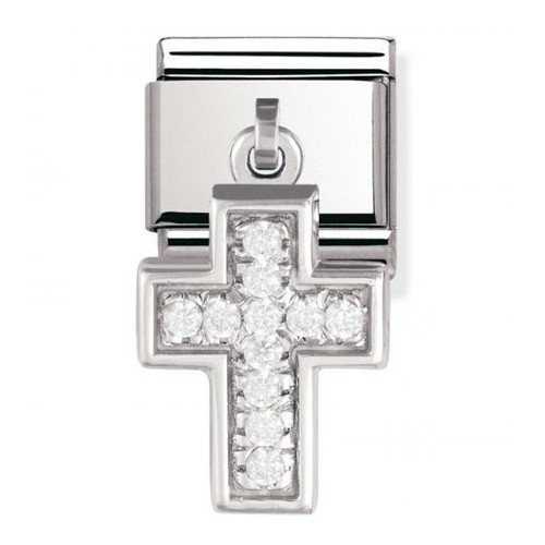Maillon Nomination classic charms croix et oxydes