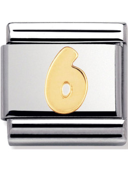 Maillon Nomination classic chiffre 6 en Or