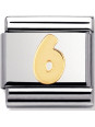 Maillon Nomination classic chiffre 6 en Or