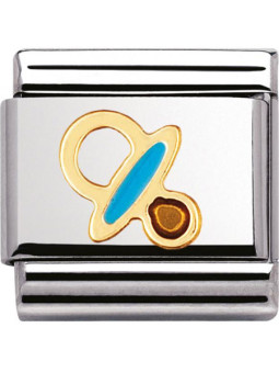 Maillon Nomination classic tétine bleu ciel