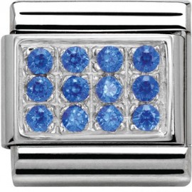 Maillon Nomination classic pavé bleu foncé en Argent