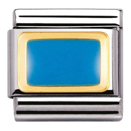 Maillon Nomination classic rectangle bleu