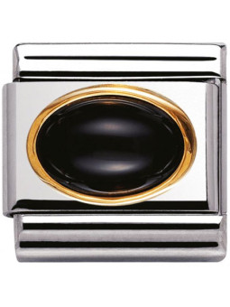 Maillon Nomination classic agathe noire ovale