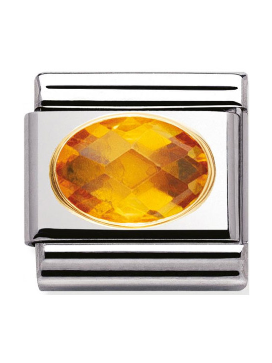 Maillon Nomination classic  pierre jaune facetée