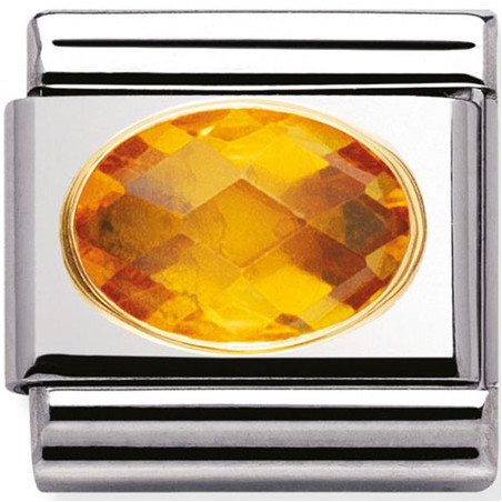 Maillon Nomination classic  pierre jaune facetée