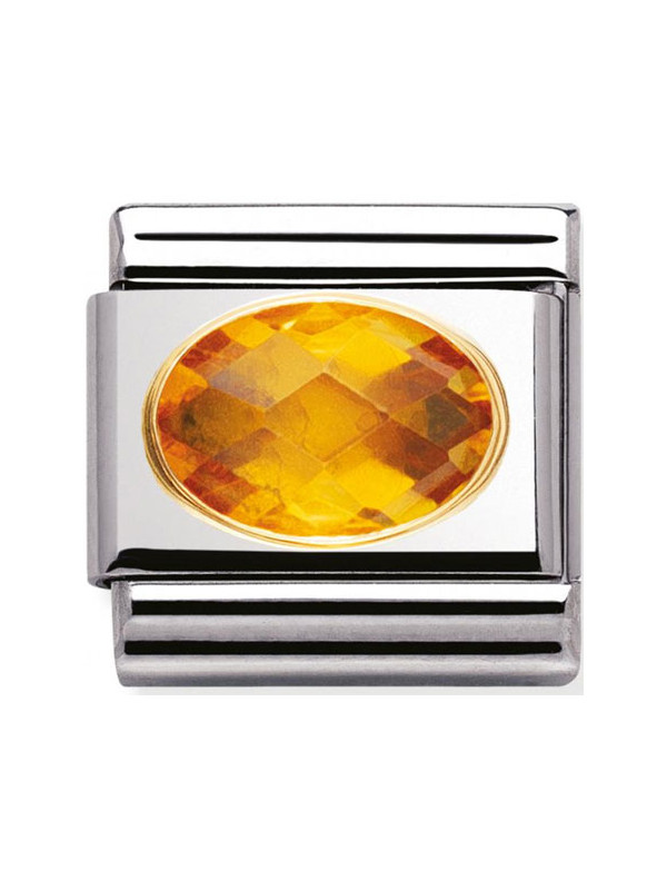 Maillon Nomination classic  pierre jaune facetée