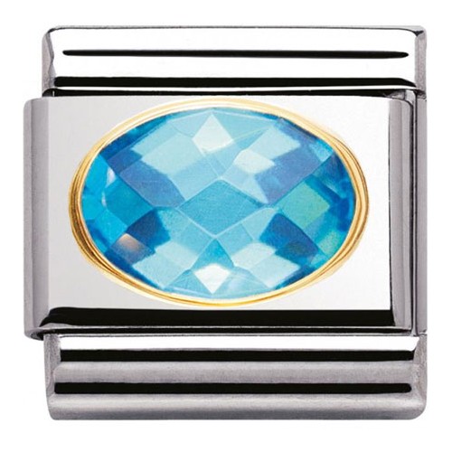 Maillon Nomination classic classic pierre bleue facetée