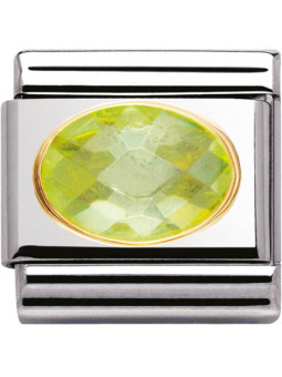 Maillon Nomination classic pierre verte facetée