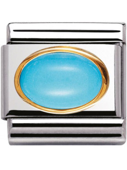 Maillon Nomination classic turquoise ovale