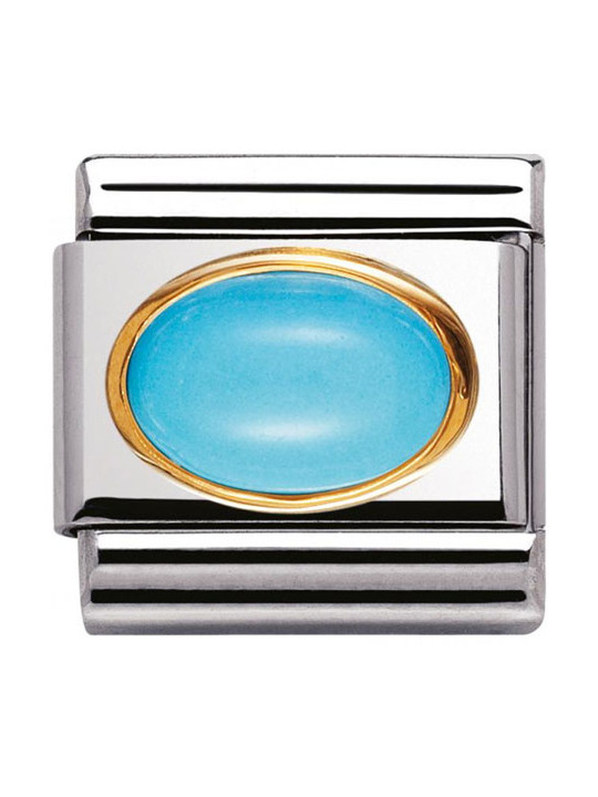 Maillon Nomination classic turquoise ovale
