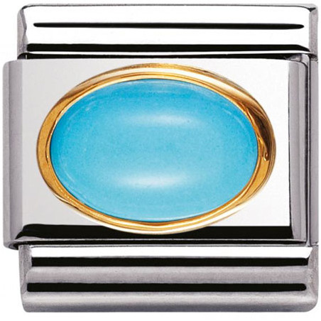 Maillon Nomination classic turquoise ovale