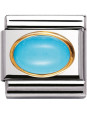 Maillon Nomination classic turquoise ovale