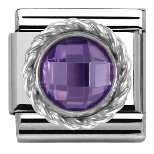 Maillon Nomination classic pierre ronde violette
