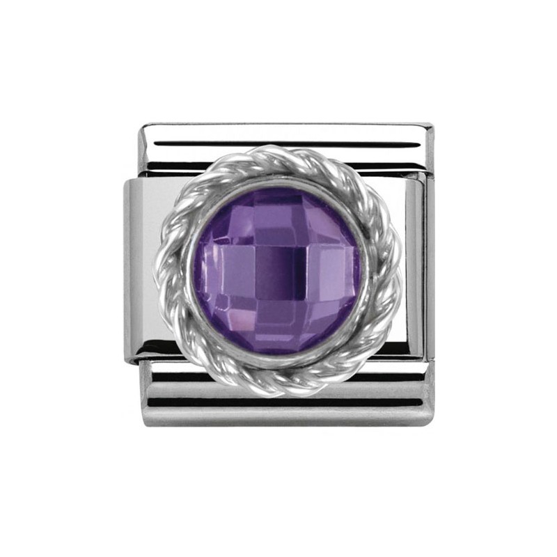 Maillon Nomination classic pierre ronde violette