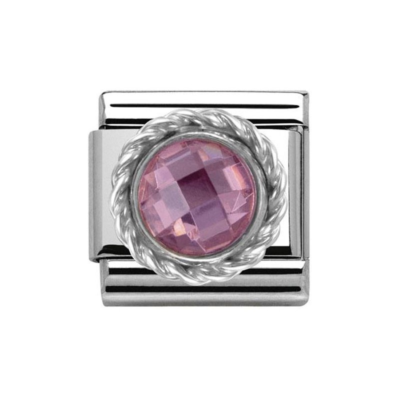 Maillon Nomination classic pierre ronde rose