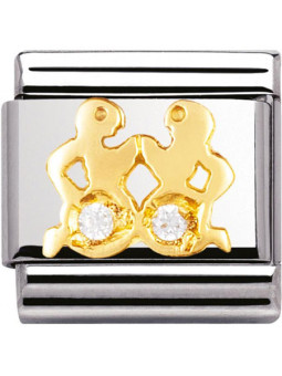 Maillon Nomination classic zodiaque Gémeaux et pierres