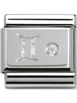 Nomination classic Gémeaux en Argent et oxyde de zirconium