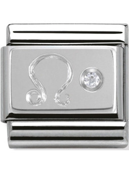 Maillon Nomination classic Lion en Argent et oxyde de zirconium